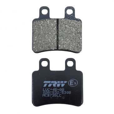 BRAKE PADS - TRW FOR DERBI 125 BOULEVARD S 2007> Front / PEUGEOT 125 SATELIS 2004> Rear / ITALJET 50 JET SET 2002> Front / YAMAHA 50 DT R 2002>2013 Rear / BETA RR 2012 Front (MCB735 LC) 3322938404017