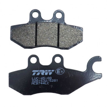 BRAKE PADS - TRW FOR APRILIA 50 SPORT CITY ONE 2008>2010 Front , 125 SR MAX 2012> Front /AR/PEUGEOT 50 CITYSTAR 2014> Front /PIAGGIO 125 BEVERLY 2001> Front /Rear , PIAGGIO 250-500 MP3 Rear, 125 X-EVO (MCB744 LC)