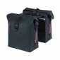 DOUBLE BAG FOR BICYCLE - REAR - BASIL SOHO 41Lt BLACK COMPATIBLE MIK SYSTEM (31x12x37cm) With led lights.