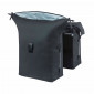 DOUBLE BAG FOR BICYCLE - REAR - BASIL SOHO 41Lt BLACK COMPATIBLE MIK SYSTEM (31x12x37cm) With led lights.