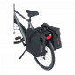 DOUBLE BAG FOR BICYCLE - REAR - BASIL SOHO 41Lt BLACK COMPATIBLE MIK SYSTEM (31x12x37cm) With led lights.
