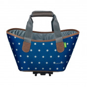 PANIER/SAC A MAIN VELO RACKTIME AGNETHA BLEU POIS FIXATION PORTE BAGAGE (L 34cm x L 26cm x h 37cm) - COMPATIBLE SYSTEME RACKTIME SNAPIT 4048174859914