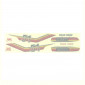 AUTOCOLLANT/STICKER CYCLO MBK 51 SUPER ORANGE/ROUGE/JAUNE (POCHETTE DE 8 PIECES) -SELECTION P2R- 3701213430062