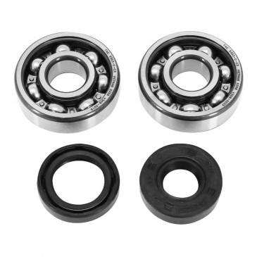 ROULEMENT D'EMBIELLAGE + JOINT 50 A BOITE P2R ADAPTABLE MINARELLI 50 AM6/MBK 50 X-POWER/YAMAHA 50 TZR/PEUGEOT 50 XPS, XR6/RIEJU 50 RS1, SMX/BETA 50 RR (KIT 6303 FAG ACIER C3/JOINT SPI NITRILE) 3701213431434