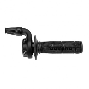 POIGNEE DE GAZ MOTO OFF ROAD DOMINO KRE 2790 4T ALU NOIR AVEC REVETEMENT NOIR (DOUBLE CABLES) 8033900026520