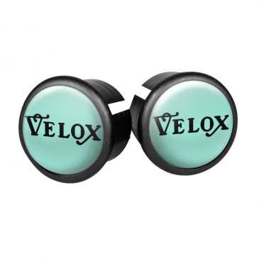 HANDLEBAR END PLUG- FOR ROAD BIKE- VELOX DOMING "BIANCHI GREEN" (SOLD PER 2 ON CARD) 3660429386498