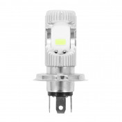 AMPOULE/LAMPE A LED H4 12V 12W CULOT P43t 300 LUMENS 8000K ECLAIRAGE BLANC SMD AVEC RADIATEUR ALU ARGENT(CODE/PHARE) (VENDU A L'UNITE) -REPLAY- 3700948093290