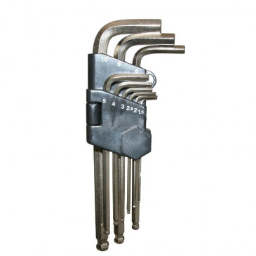 ALLEN WRENCH (BALL END) (SET OF 9 : 1,5/2/2,5/3/4/5/6/8/10mm) P2R 3700948079393