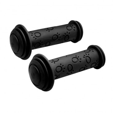 HAND GRIPS FOR URBAN BIKE - HERRMANS For Child - BLACK WITH END PROTECTION Lg 115mm (PAIR)