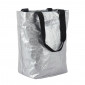 SINGLE BAG FOR BICYCLE-REAR- GREY (RECYCLED MATERIAL) On rear luggage rack with hooks. 3104889922549