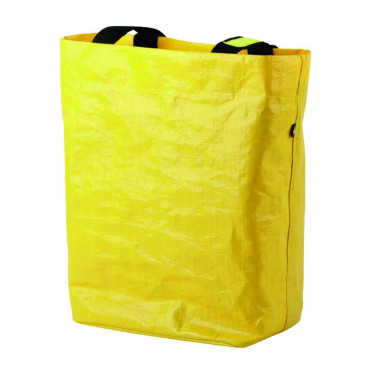 SACOCHE ARRIERE VELO LATERALE JAUNE (MATERIAU RECYCLE) FIXATION PORTE BAGAGE SUR CROCHET CHARGE MAXIMALE 5KG