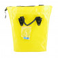 SACOCHE ARRIERE VELO LATERALE JAUNE (MATERIAU RECYCLE) FIXATION PORTE BAGAGE SUR CROCHET CHARGE MAXIMALE 5KG