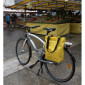 SACOCHE ARRIERE VELO LATERALE JAUNE (MATERIAU RECYCLE) FIXATION PORTE BAGAGE SUR CROCHET CHARGE MAXIMALE 5KG 3104889922495