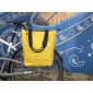 SACOCHE ARRIERE VELO LATERALE JAUNE (MATERIAU RECYCLE) FIXATION PORTE BAGAGE SUR CROCHET CHARGE MAXIMALE 5KG