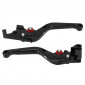 LEVERS KIT (RIGHT+LEFT) ADUSTABLE/FOLDABLE FOR YAMAHA 700 MT-07 2014>2018 BLACK ANODIZED CNC -AVOC- 3700948234891