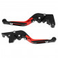 LEVIER DE FREIN/EMBRAYAGE MOTO REGLABLE/RETRACTABLE POUR YAMAHA 700 MT-07 2014>2018 ROUGE ANODISE CNC (PAIRE) -AVOC- 3700948234907