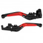 LEVIER DE FREIN/EMBRAYAGE MOTO REGLABLE/RETRACTABLE POUR YAMAHA 700 MT-07 2014>2018 ROUGE ANODISE CNC (PAIRE) -AVOC- 3700948234907