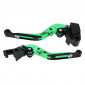 AVOC LEVERS KIT FOR MOTORBIKE KAWASAKI 900 Z900, 650 Z650 Adustable/rotationg - Anodized Green CNC (PAIR) -AVOC- 3700948235874