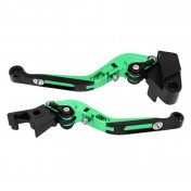 LEVIER DE FREIN/EMBRAYAGE MOTO REGLABLE/RETRACTABLE POUR KAWASAKI 900 Z900, 650 Z650 VERT ANODISE CNC (PAIRE) -AVOC- 3700948235874
