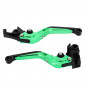 AVOC LEVERS KIT FOR MOTORBIKE KAWASAKI 900 Z900, 650 Z650 Adustable/rotationg - Anodized Green CNC (PAIR) -AVOC- 3700948235874