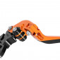 LEVIER DE FREIN/EMBRAYAGE MOTO REGLABLE/RETRACTABLE POUR KTM 125 DUKE 2011> ORANGE/NOIR CNC (PAIRE) -AVOC- 3700948236277