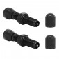 VALVE DE PNEU TUBELESS SCHRADER VELOX ALU NOIR 44mm OBUS DEMONTABLE (VENDU A LA PAIRE SUR CARTE) 3660429506216