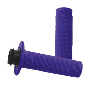 GRIP- PROGRIP OFF ROAD 709 SINGLE DENSITY - DIAMOND WAFFLE BLUE 115mm ( LOCK ON - With 7 different throttle cams for 2 stroke or 4 stroke) (PAIR). (CROSS/MX). 0801766094148