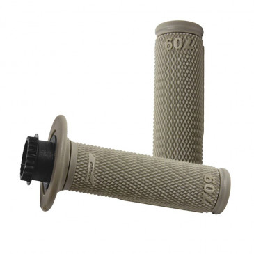 GRIP- PROGRIP OFF ROAD 709 SINGLE DENSITY - DIAMOND WAFFLE GREY 115mm ( LOCK ON - With 7 different throttle cams for 2 stroke or 4 stroke) (PAIR). (CROSS/MX). 0801766094131