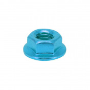 HEX FLANGED NUT - M6 ALUMINIUM BLUE BLEU (6 IN BAG). -SELECTION P2R- 7421083635942