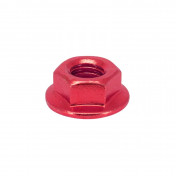 HEX FLANGED NUT - M6 ALUMINIUM RED (6 IN BAG). -SELECTION P2R- 7421083635836