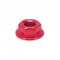 HEX FLANGED NUT - M6 ALUMINIUM RED (6 IN BAG). -SELECTION P2R- 7421083635836