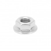 HEX FLANGED NUT - M6 ALUMINIUM CHROME (6 IN BAG). -SELECTION P2R- 7421083636000