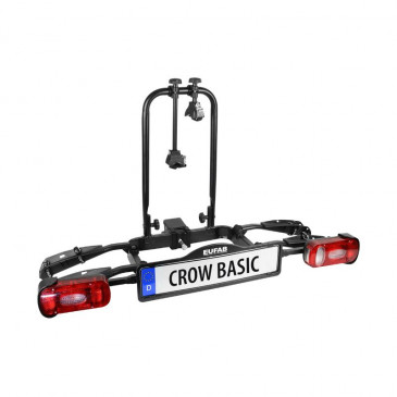 PORTE VELO PLATEFORME EUFAB CROW BASIC POUR 2 VELOS VAE FIXATION RAPIDE SUR L'ATTELAGE - CHARGE MAXI 50KGS 4017681115691