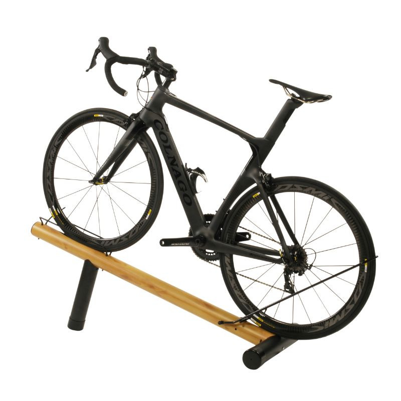 DISPLAY STAND SLOPING for 1 bicycle MATT BLACK WOOD
