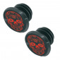 HANDLEBAR END PLUG - FOR MTB - SWITCH SKULL BLACK/RED (PER 2 ON CARD) 8013271303833