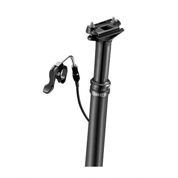 TIGE DE SELLE GRAVEL TELESCOPIQUE SWITCH SW-50 ALU NOIR DIAM. 27.2 L400mm (REGLAGE PAR CABLE INTERNE DEBATTEMENT 50mm) FIXATION CINTRE 8013271299419