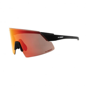 LUNETTES VELO ADULTE GIST TOCK MONTURE NOIR 3 VERRES INTERCHANGEABLES ROUGE/TRANSPARENT/ORANGE ECLAIRANT - PROTECTION 100% UV - UVA - UVB - (VERRE CAT 3)