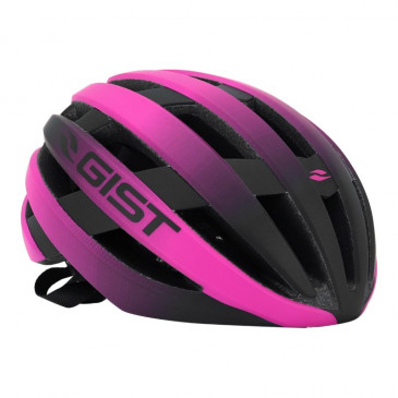 CASQUE VELO ADULTE GIST ROUTE REVOL ROSE/NOIR FEMME ET JUNIOR FULL IN-MOLD TAILLE 52-55 REGLAGE MOLETTE