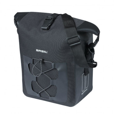 SINGLE BAG FOR BICYCLE-REAR- BASIL NAVIGATOR TOURING - WATERPRROF 12-15Lt HOOKS ON SYSTEM ON CARRIER (32x15x25.5cm) With handle and shoulder strap. 8715019182624