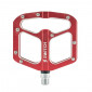 FLAT PEDAL-FOR BMX/DOWNHILL - SWITCH GAP RED ALU - Threaded 9/16 WITH SILVER GRIP PINS (PAIR) 8013271311883