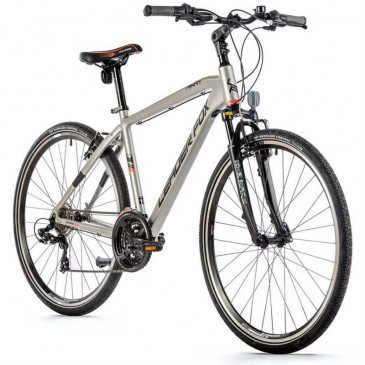 VELO MUSCULAIRE VTC 28 LEADER FOX AWAY 2023 HOMME ARGENT MAT 7V CADRE 20,5 POUCES (TAILLE ADULTE 183 à 190 cm)