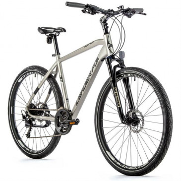 HYBRID BIKE 28" LEADER FOX SUMAVA 2023 "For Men" MATT SILVER - 9 Speed - Frame 20,5 "- (RIDER'S HEIGHT 183 > 188 cm)