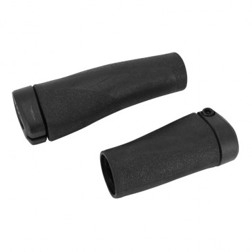 HAND GRIPS FOR URBAN BIKE/EBIKE - HERRMANS GRIP CLIK BLACK L123/90mm LOCK FASTENING (PAIR ON CARD) - for bike rental./E-BIKE 6438534001196