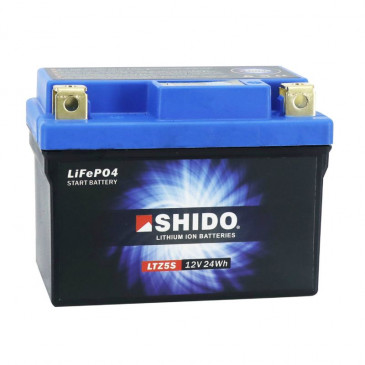 BATTERIE 12V 2 Ah LTZ5S SHIDO LITHIUM ION PRETE A L'EMPLOI (Lg113xL69xH85) REMPLACE YTZ5S