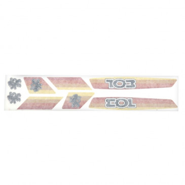 STICKERS SET FOR MOPED PEUGEOT 103 ORANGE (8 PIECES) -SELECTION P2R- 3701213429356
