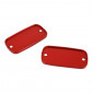 COUVERCLE DE MAITRE CYLINDRE DE FREIN MAXISCOOTER POUR HONDA 750 X-ADV ALU CNC ANODISE ROUGE AVEC MOTIF (PAIRE) -AVOC- 3700948235584