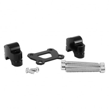 HANDLEBAR RISERS FOR YAMAHA 700 MT-07 2014>2020, MOTO CAGE 2014>2019, TRACER 2014>2019 ALU BLACK (PAIR) -AVOC- 3700948234976