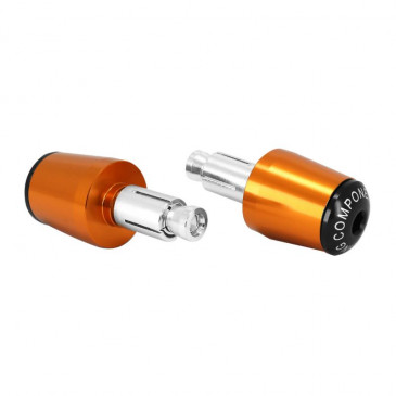 EMBOUT DE GUIDON MOTO POUR KTM 125 DUKE ALU ANODISE ORANGE DIAM 13 ET 17 mm (PAIRE) -AVOC- 3700948236192