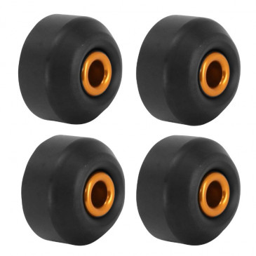 PROTECTION AXE DE ROUE AVANT ET ARRIERE MOTO POUR KTM 125 DUKE ALU NOIR/ORANGE (4 PIECES) -AVOC- 3700948236376
