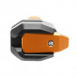 TAMPON DE PROTECTION MOTO ALU CNC ANODISE ORANGE/NOIR D.8mm (PAIRE) -AVOC- 3700948236093